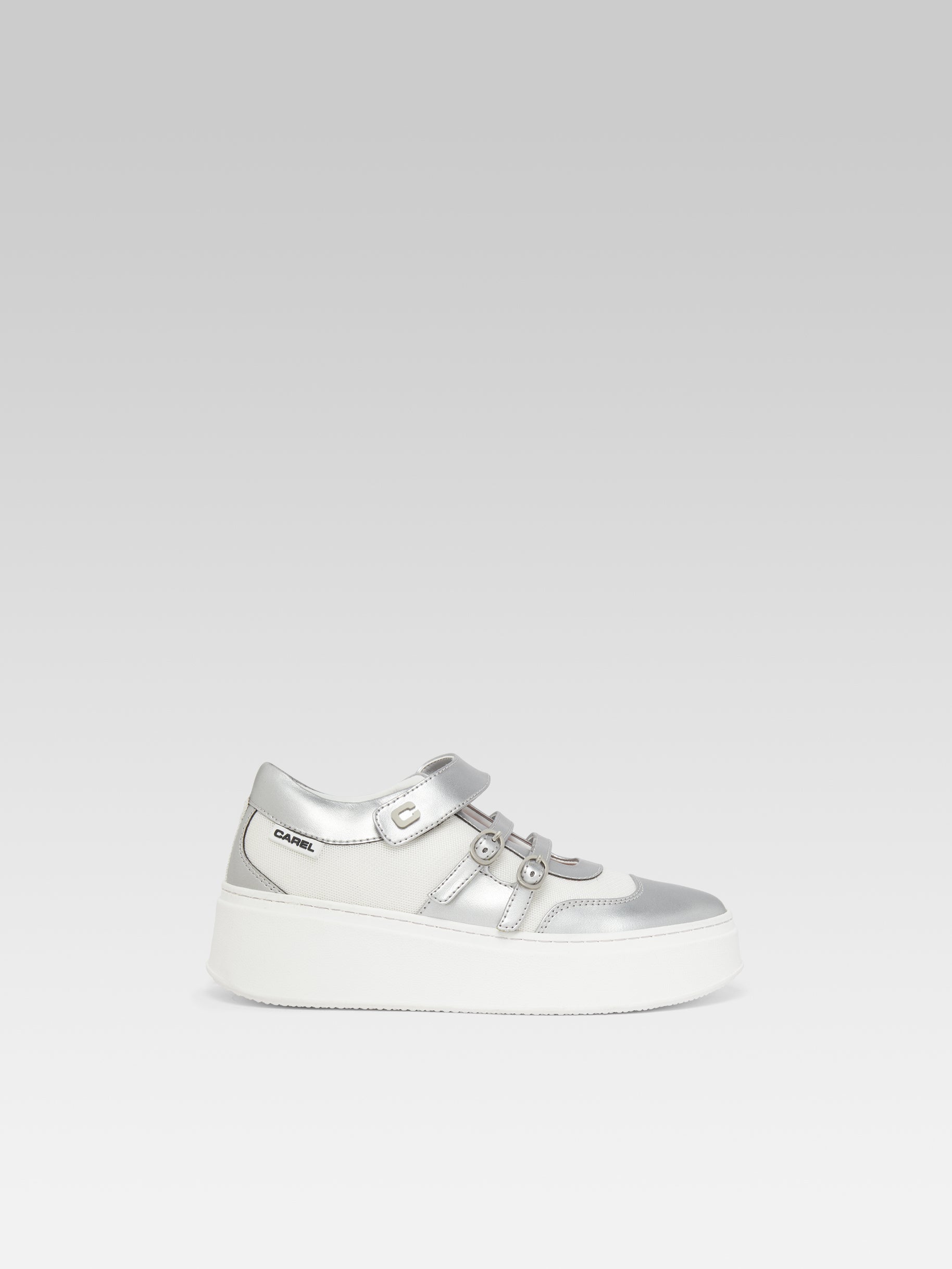 Baskina - Sneakers Appleskin argent et résille blanc - Image numéro 1