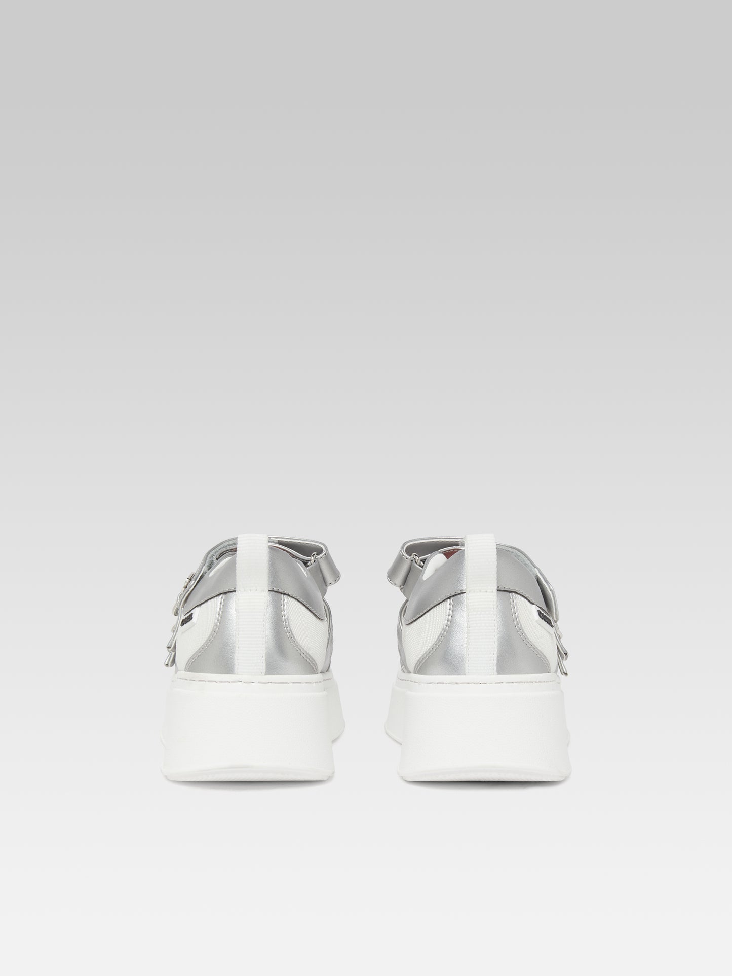 Baskina - Sneakers Appleskin argent et résille blanc