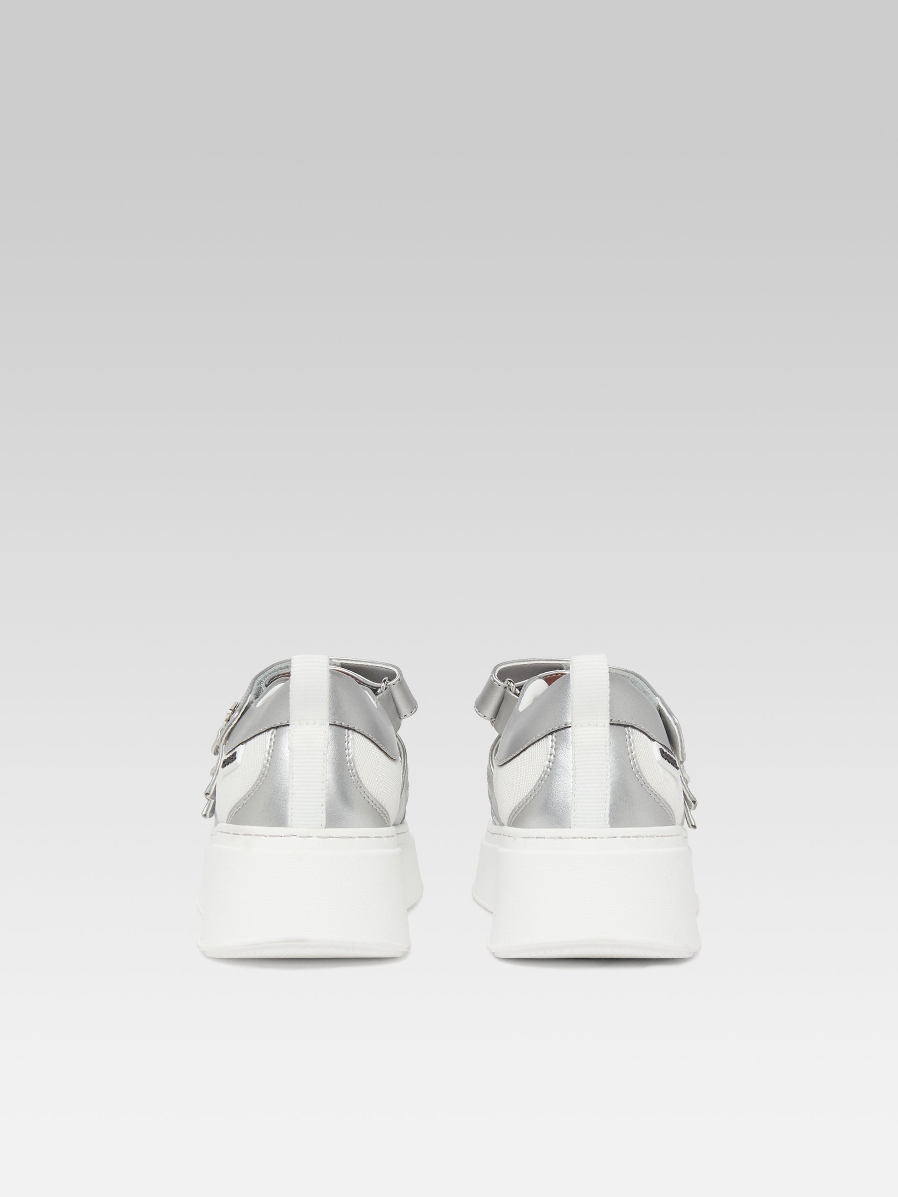 Baskina - Sneakers Appleskin argent et résille blanc - Image numéro 5