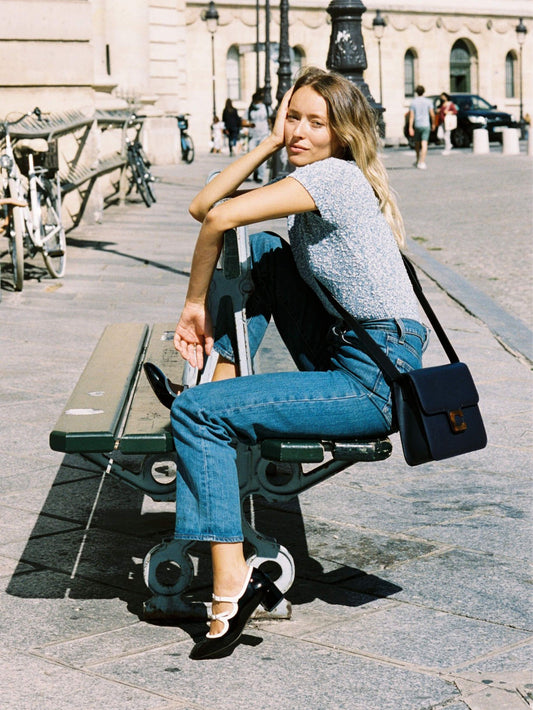 Bleuet - Escarpins babies cuir verni noir et blanc - Image numéro 3