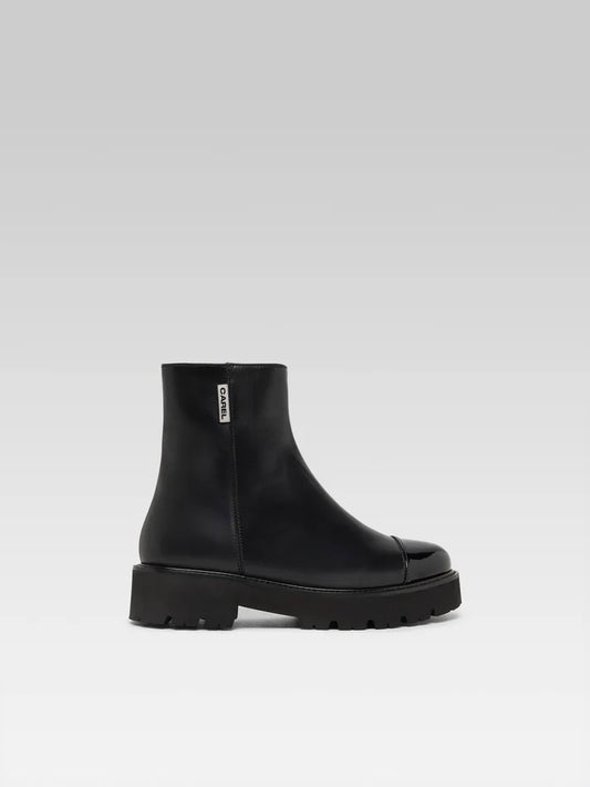 Chouchou - Bottines cuir et cuir verni noir - Image numéro 1