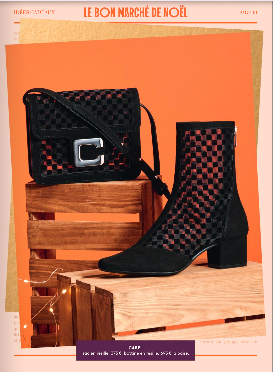 Mini Sorbonne - Black checkered suede and mesh bag - Image number 5