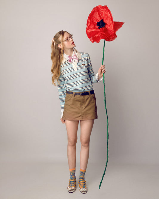 Peche - Babies slingback cuir verni mangue et crochet ivoire - Image numéro 4