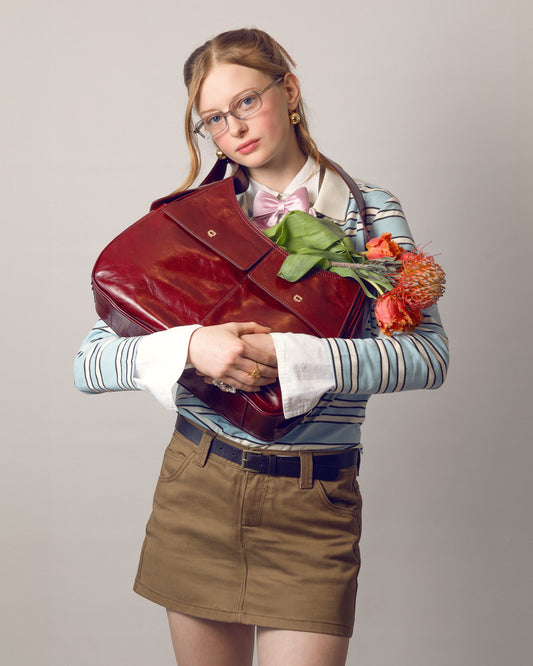 Orsay - Burgundy naplack leather shoulder bag - Image number 7