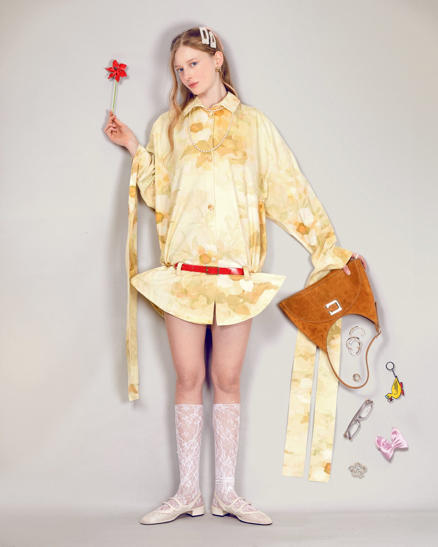 Concorde - Cognac suede leather shoulder bag