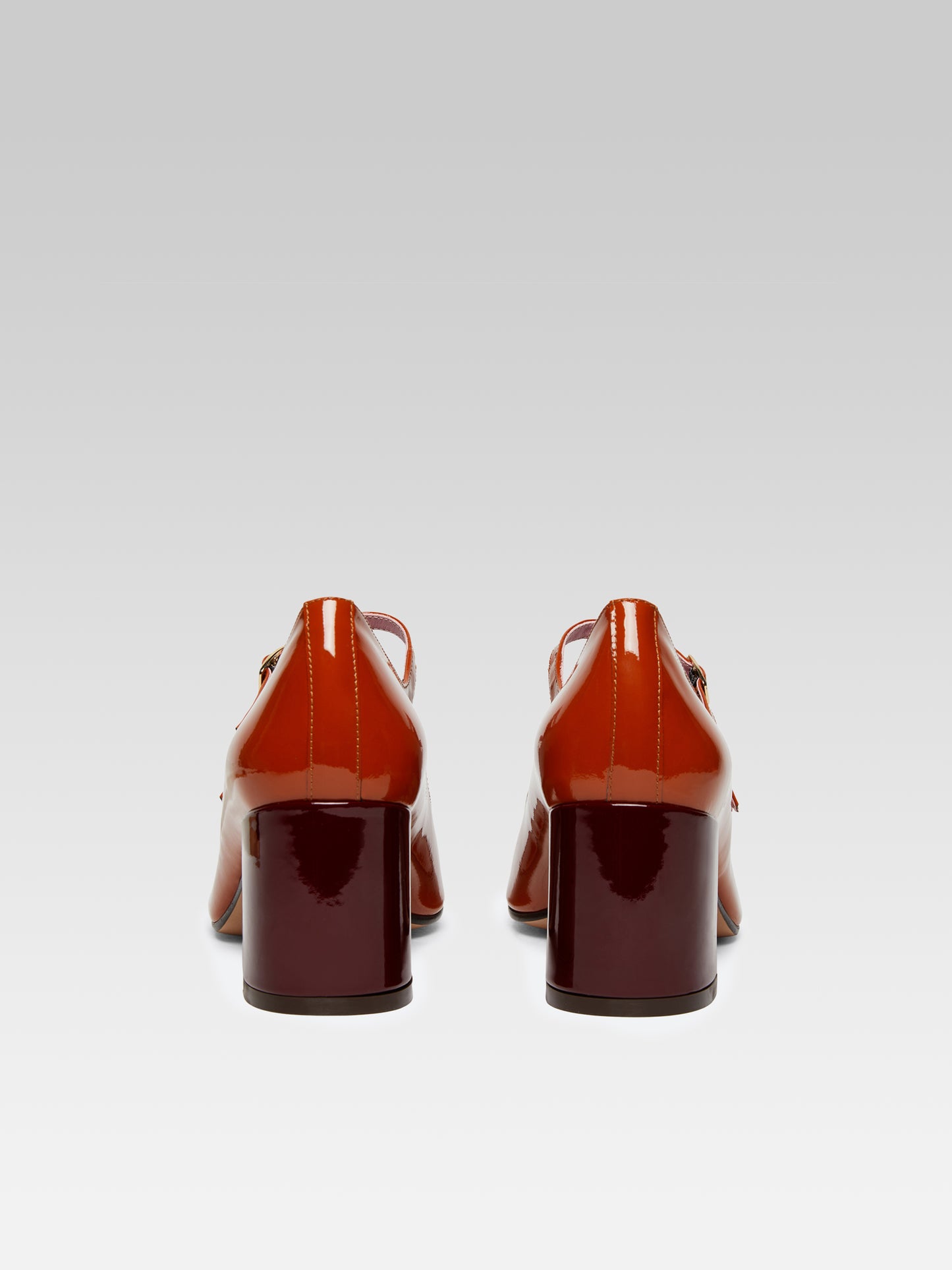 Cherry - Camel and burgundy patent leather Mary Janes pumps