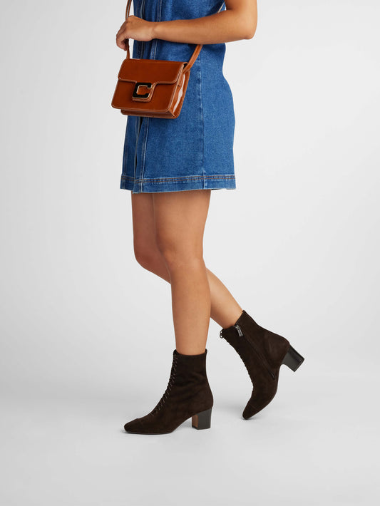 Colette - Brown suede lace-up ankle boots - Image number 3