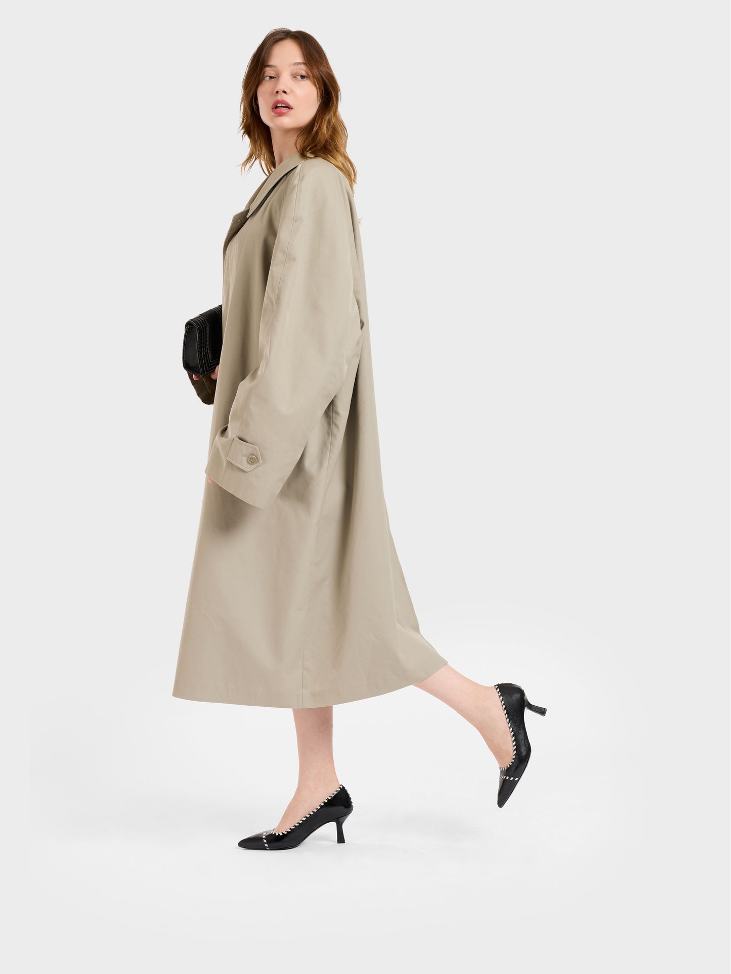 Dolly - Escarpins cuir naplack noir et cuir ivoire