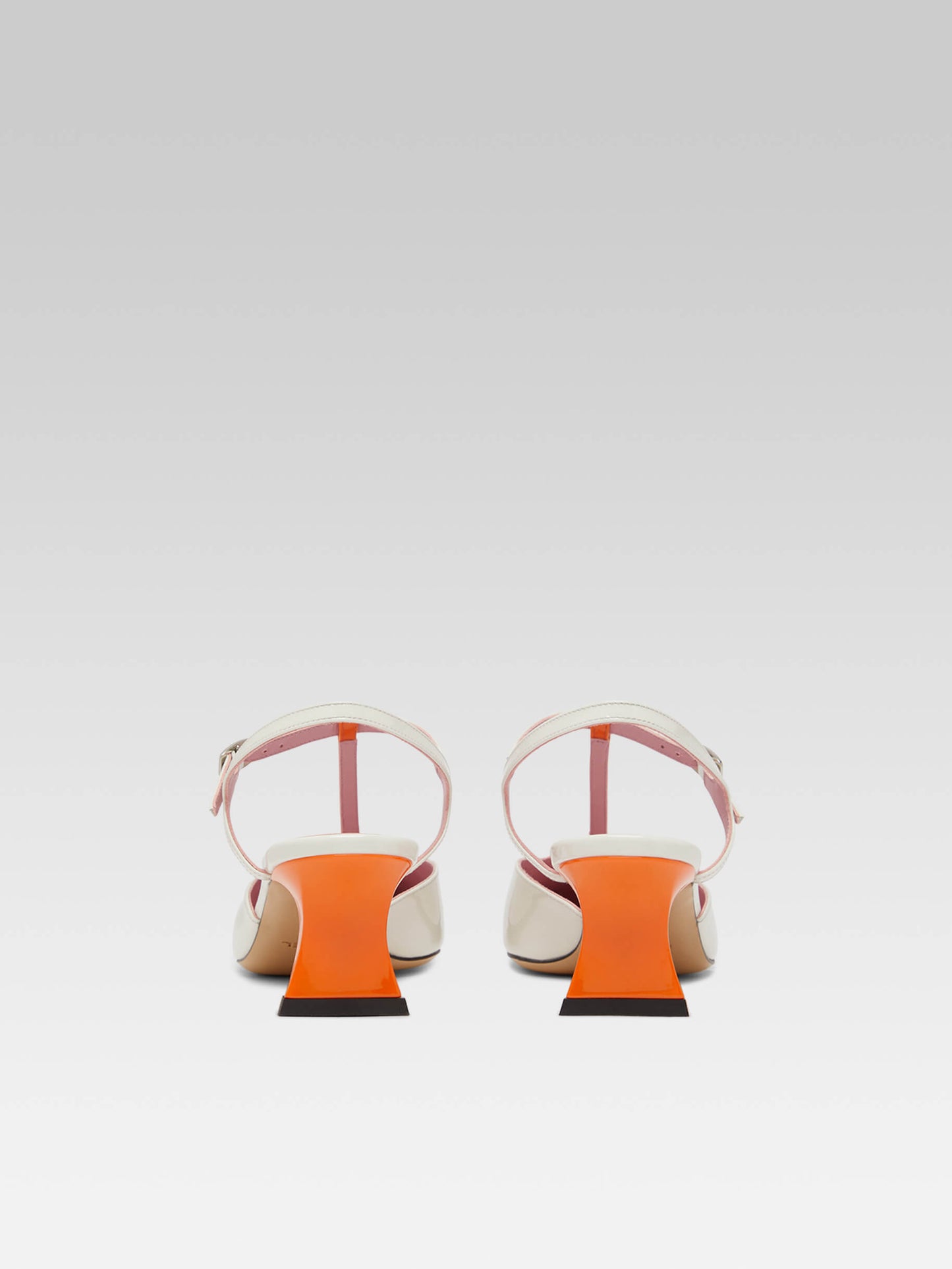 Donald - Orange and white patent leather sandals