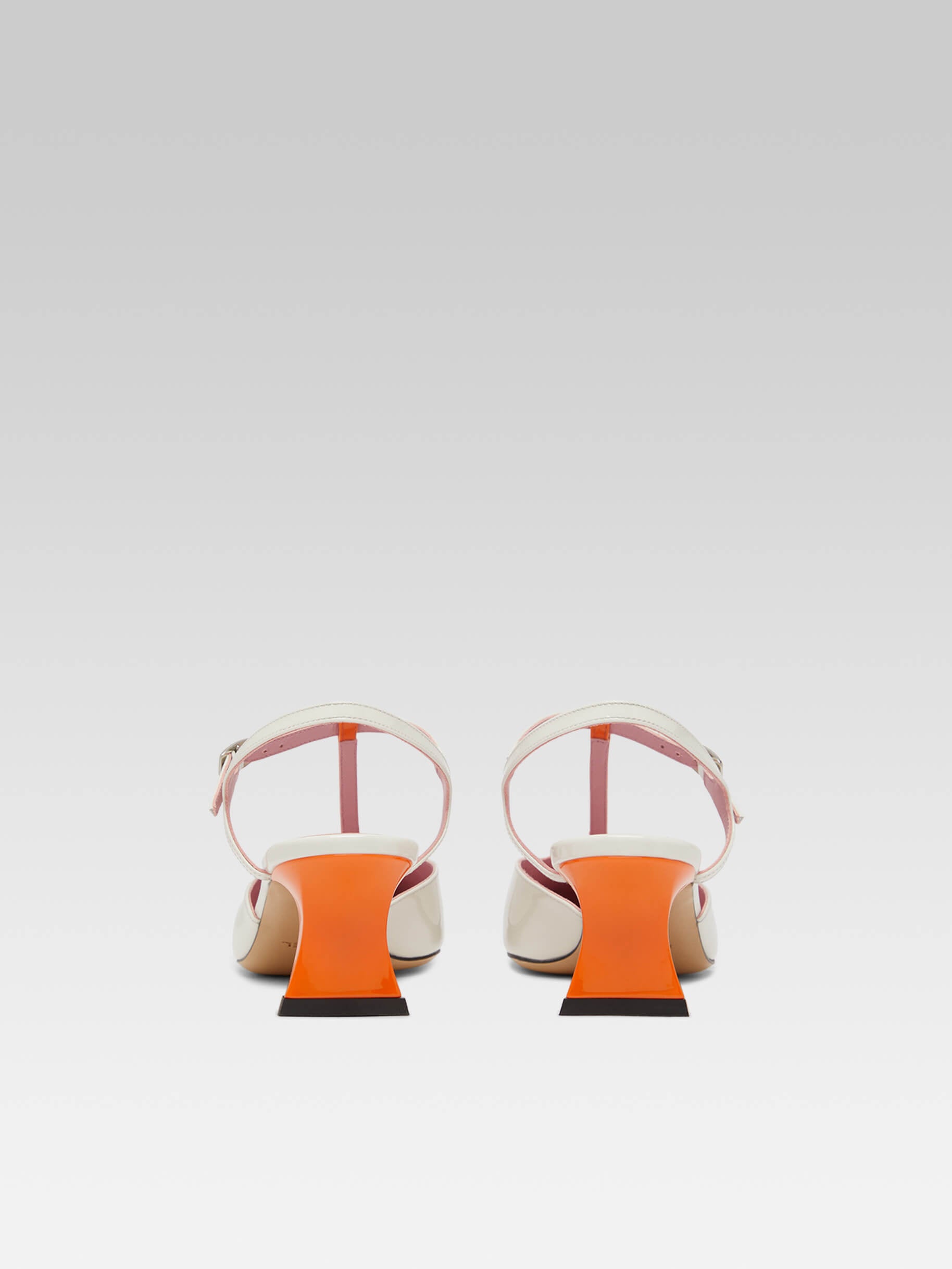 Donald - Orange and white patent leather sandals - Image number 5