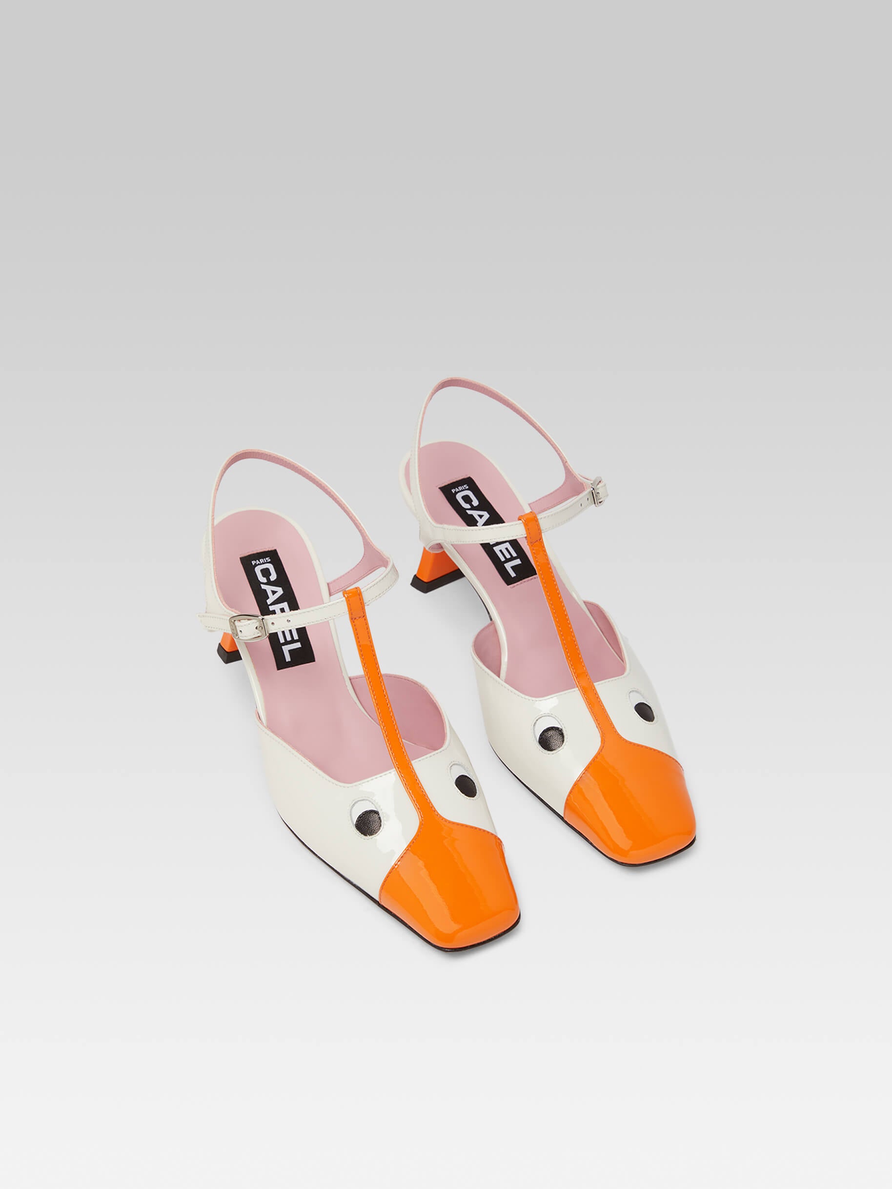 Donald - Orange and white patent leather sandals - Image number 3