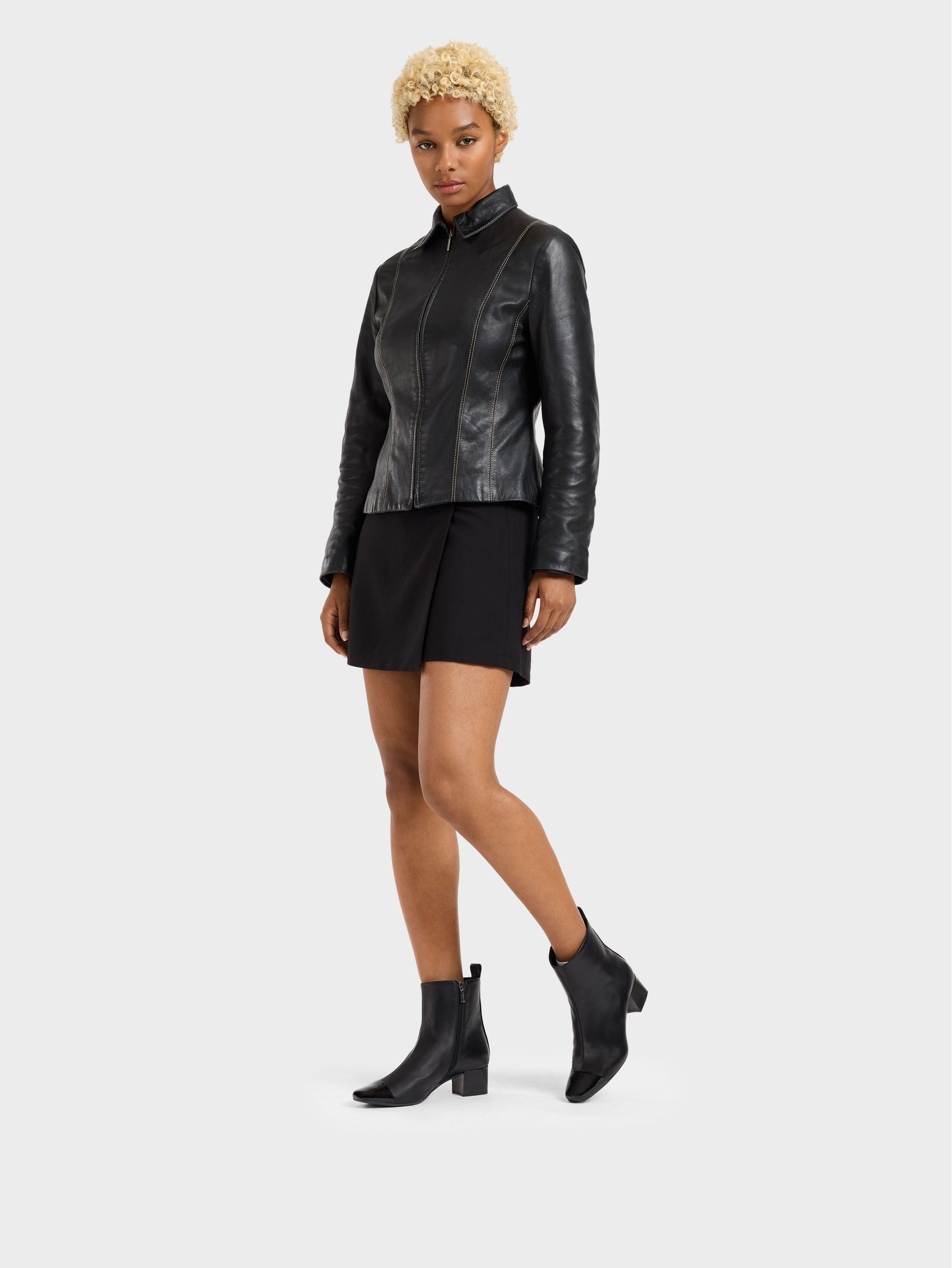 Estime - Black leather and patent ankle boots - Image number 3