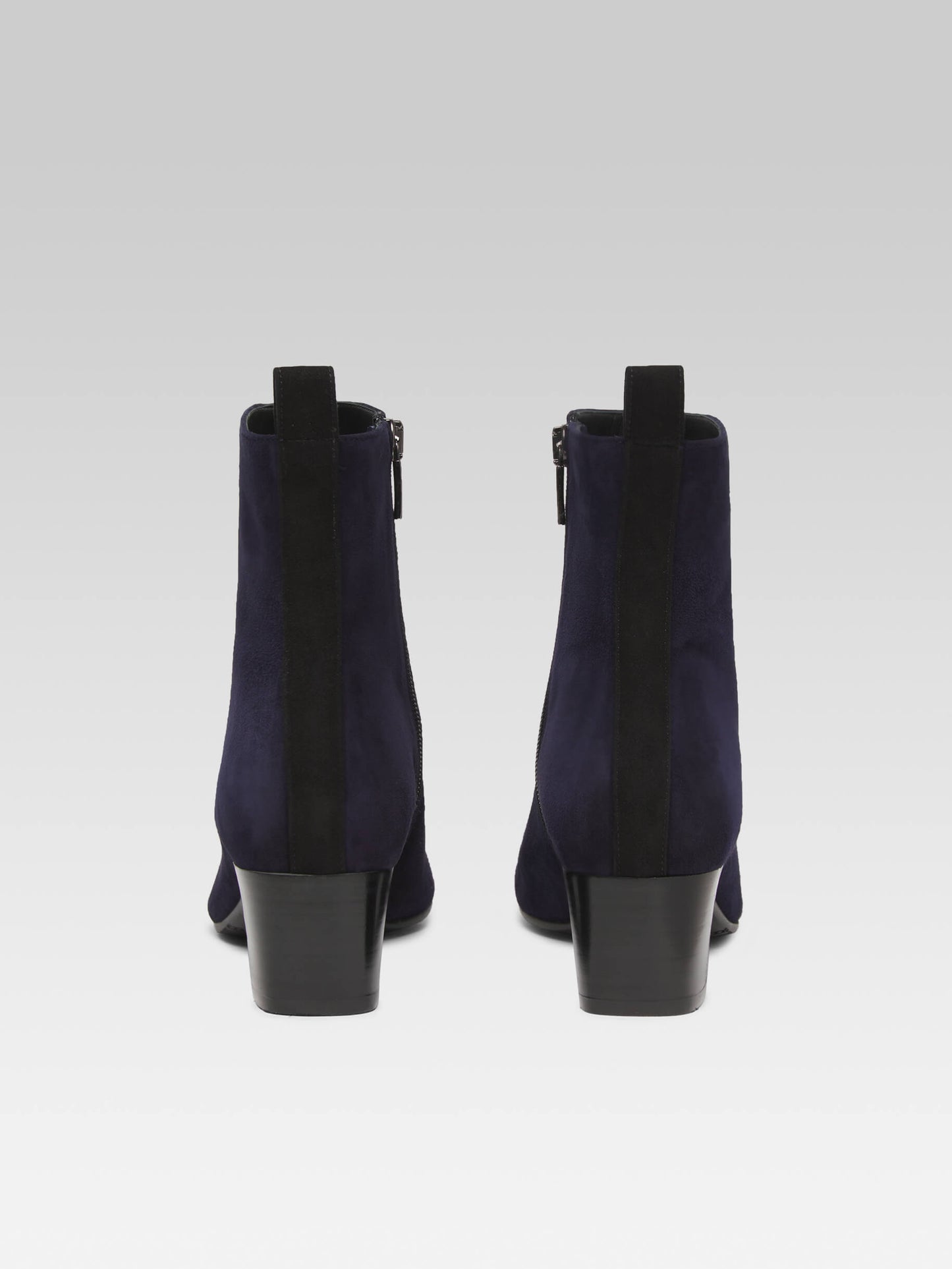 Estime - Bottines cuir velours bleu marine et noir