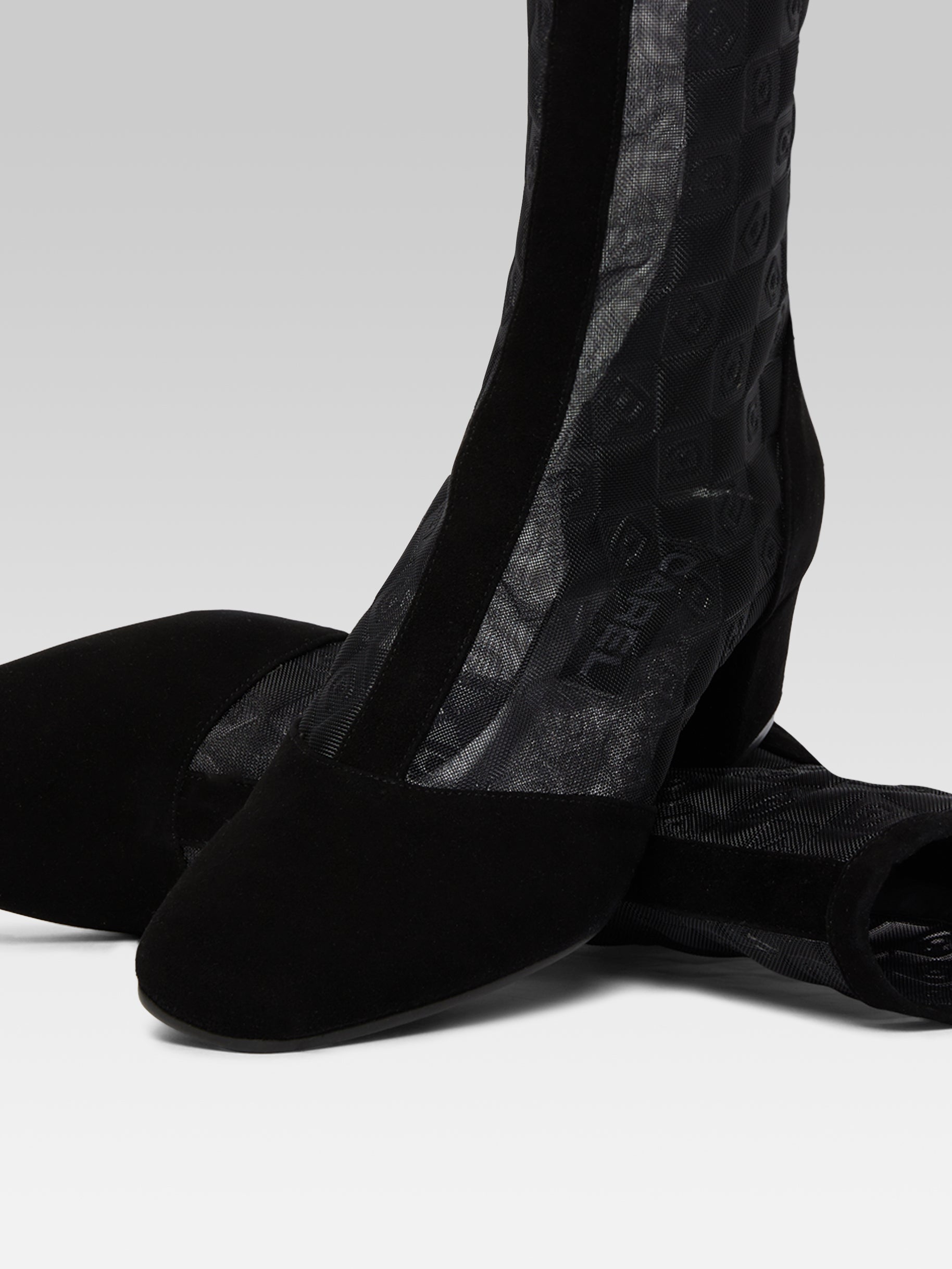 ブーツその他 Carel Paris Extime Boot Estimenight - Black suede leather and mesh ankle boots