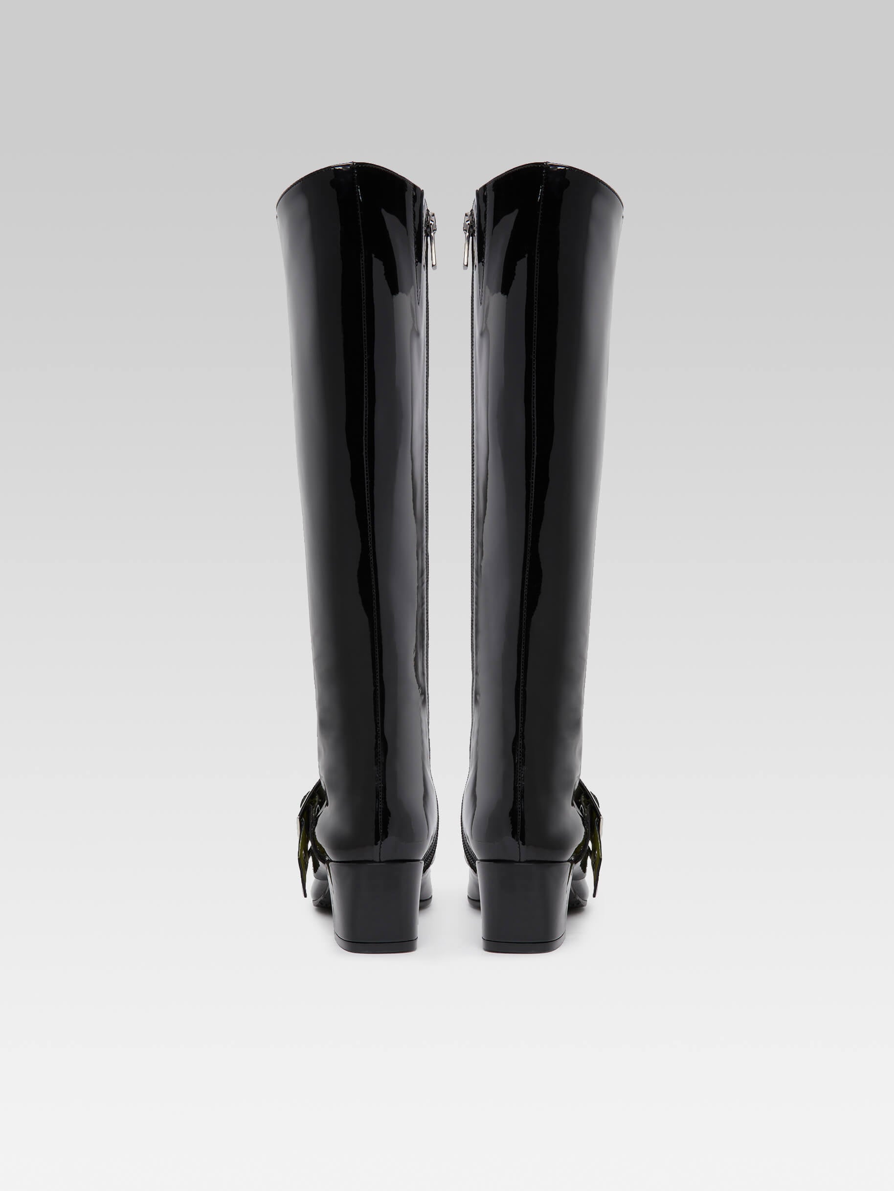 Eyelet - Black patent leather boots with eyelets - Image number 3