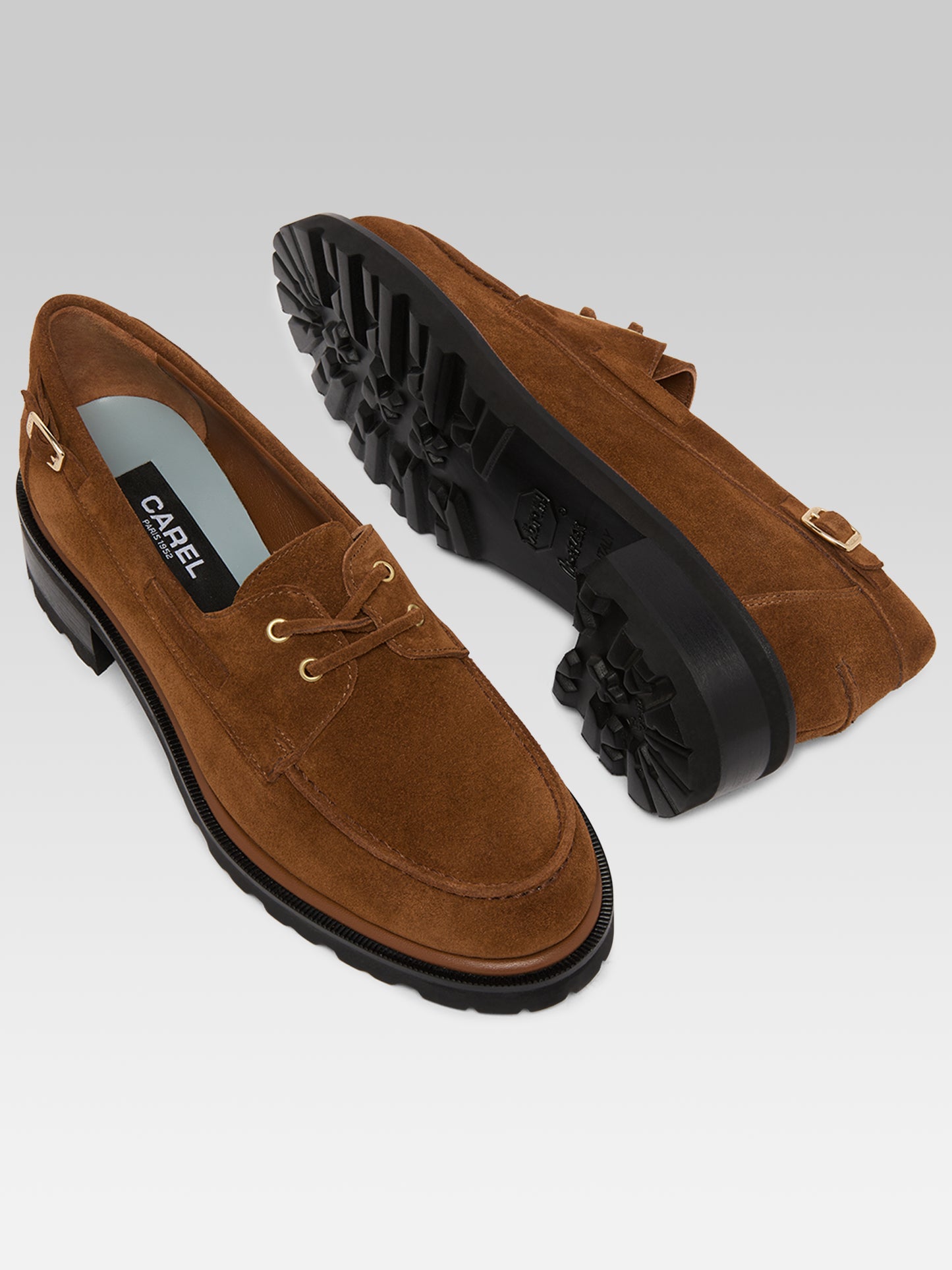 Gioia - Derbies cuir velours brandy