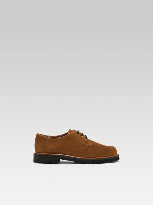 Gioia - Derbies cuir velours brandy