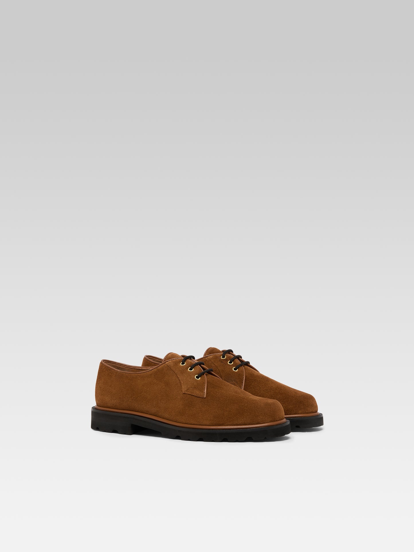 Gioia - Derbies cuir velours brandy