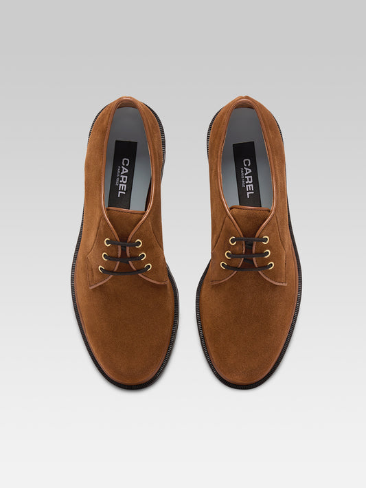 Gioia - Derbies cuir velours brandy - Image numéro 3