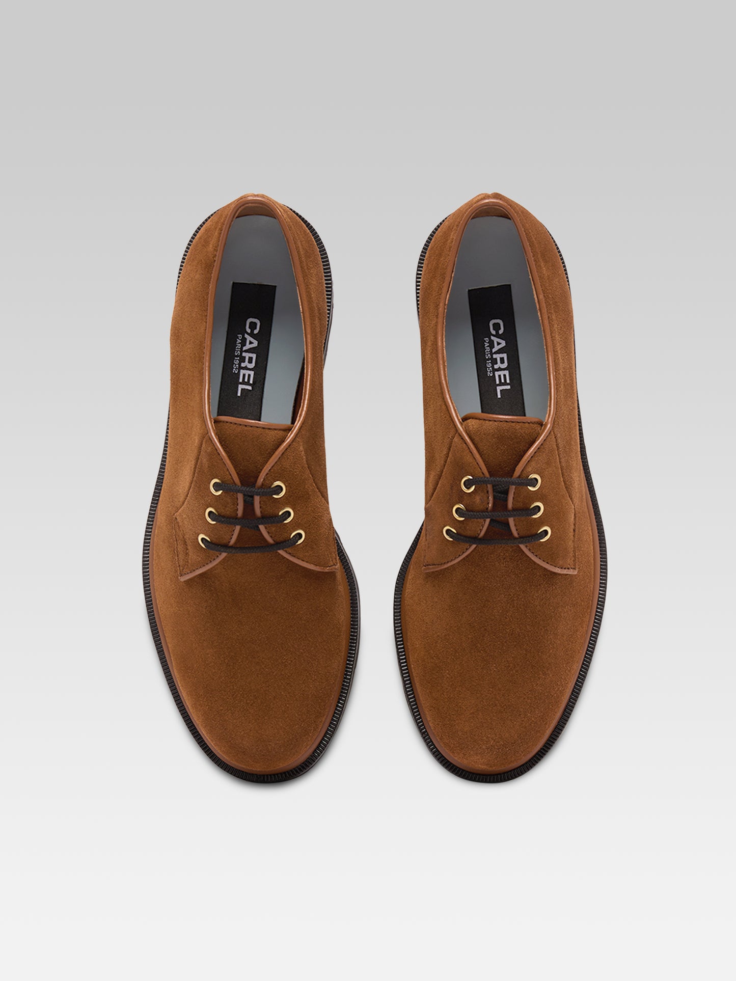 Gioia - Derbies cuir velours brandy