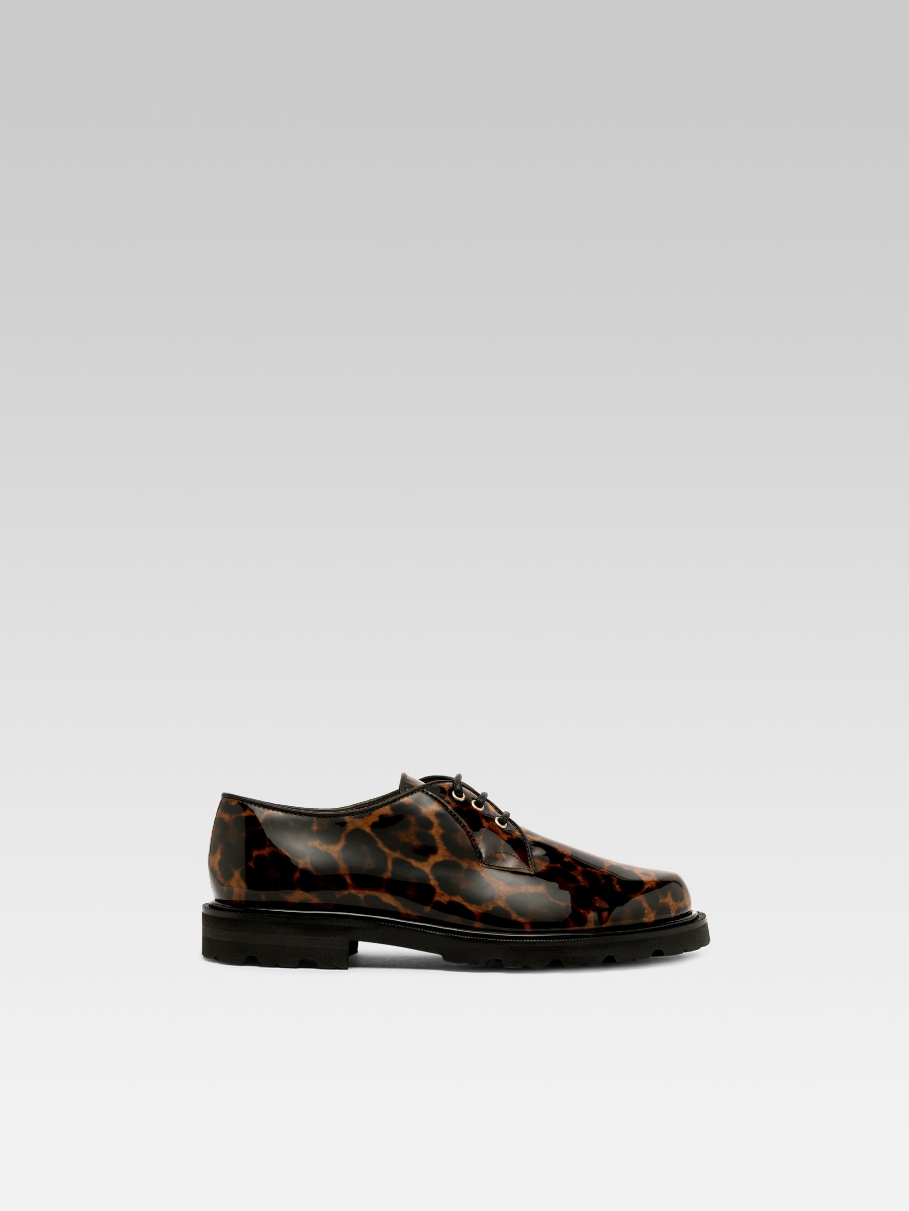 Gioia - Derbies cuir verni leopard