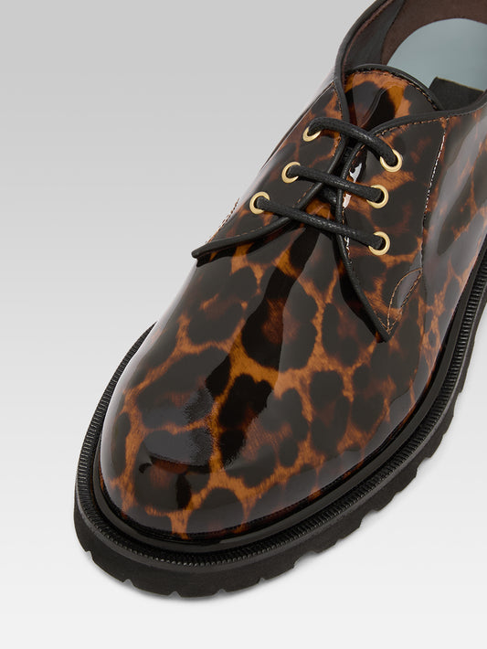 Gioia - Derbies cuir verni leopard - Image numéro 4