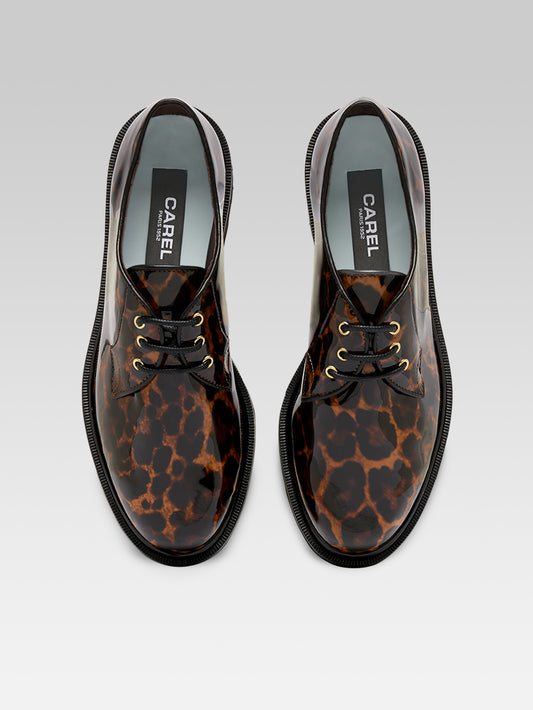 Gioia - Derbies cuir verni leopard - Image numéro 3