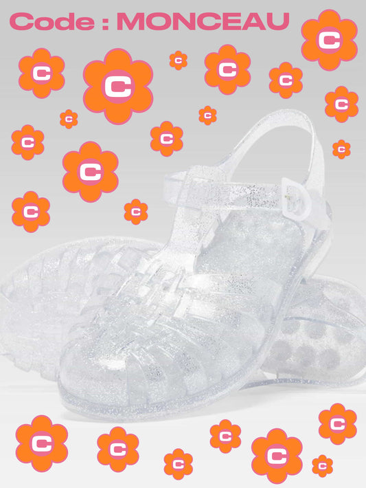 Meduse - Transparent plastic sandals with glitter - Image number 2