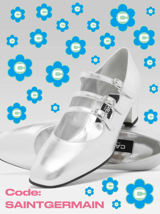 Kina - Silver laminated leather Mary Janes pumps - Image number 2