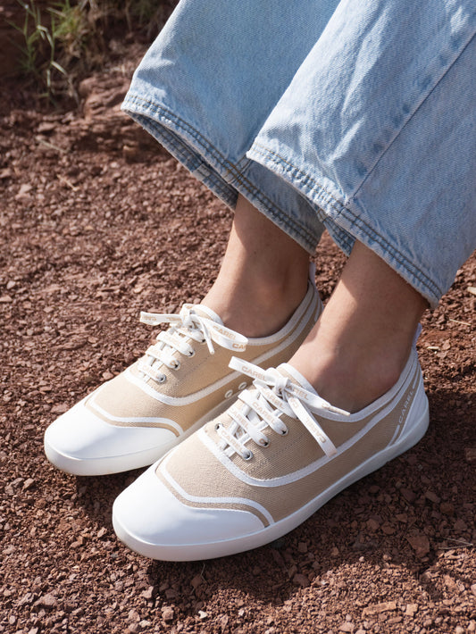 Sol - Tennis à lacets toile beige recyclée - Image numéro 3