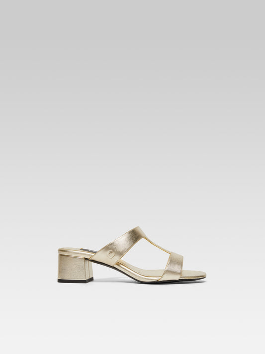 Isis - Platinum nappa leather mules