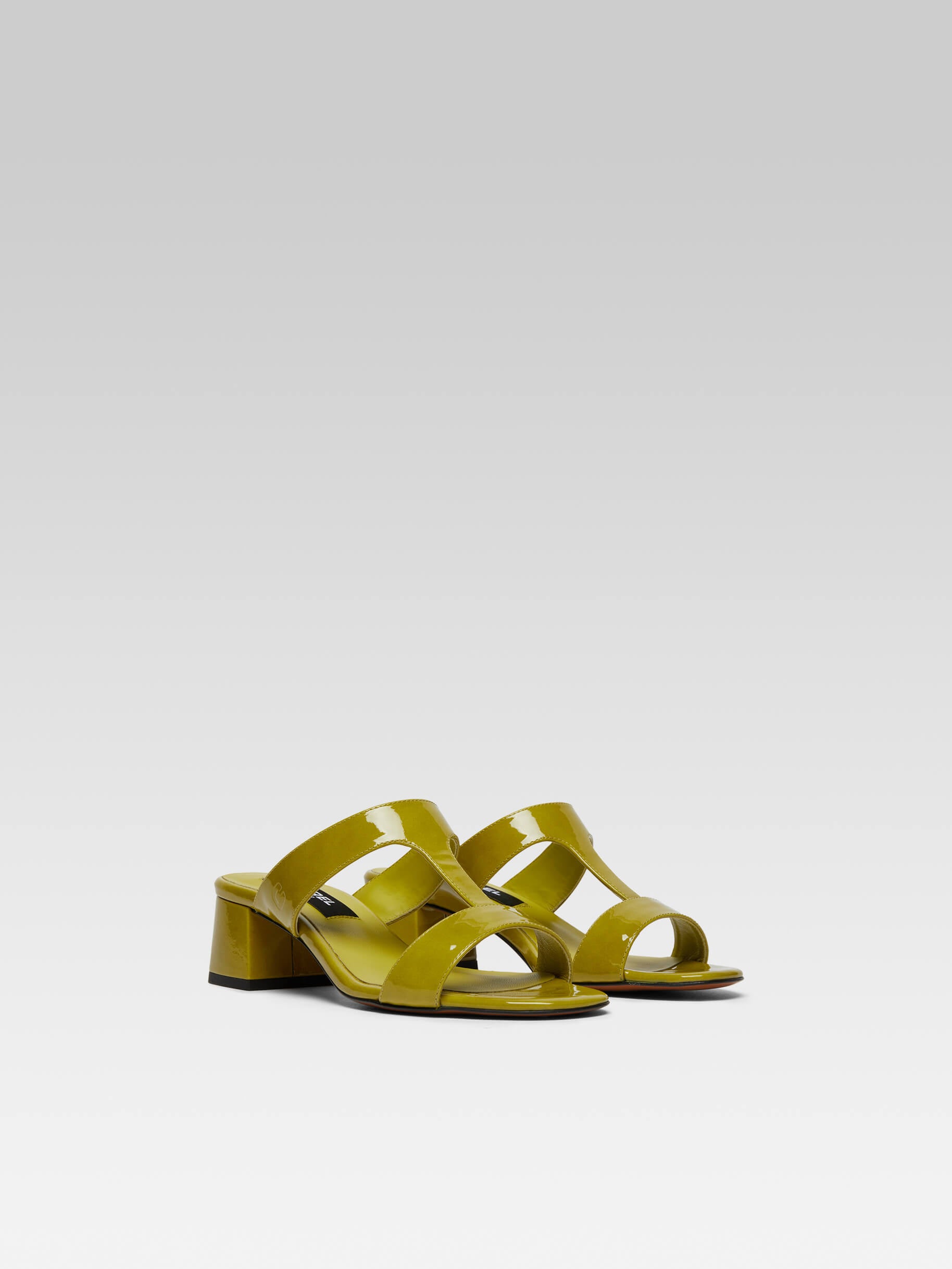 Isis - Lime green patent leather mules - Image number 4