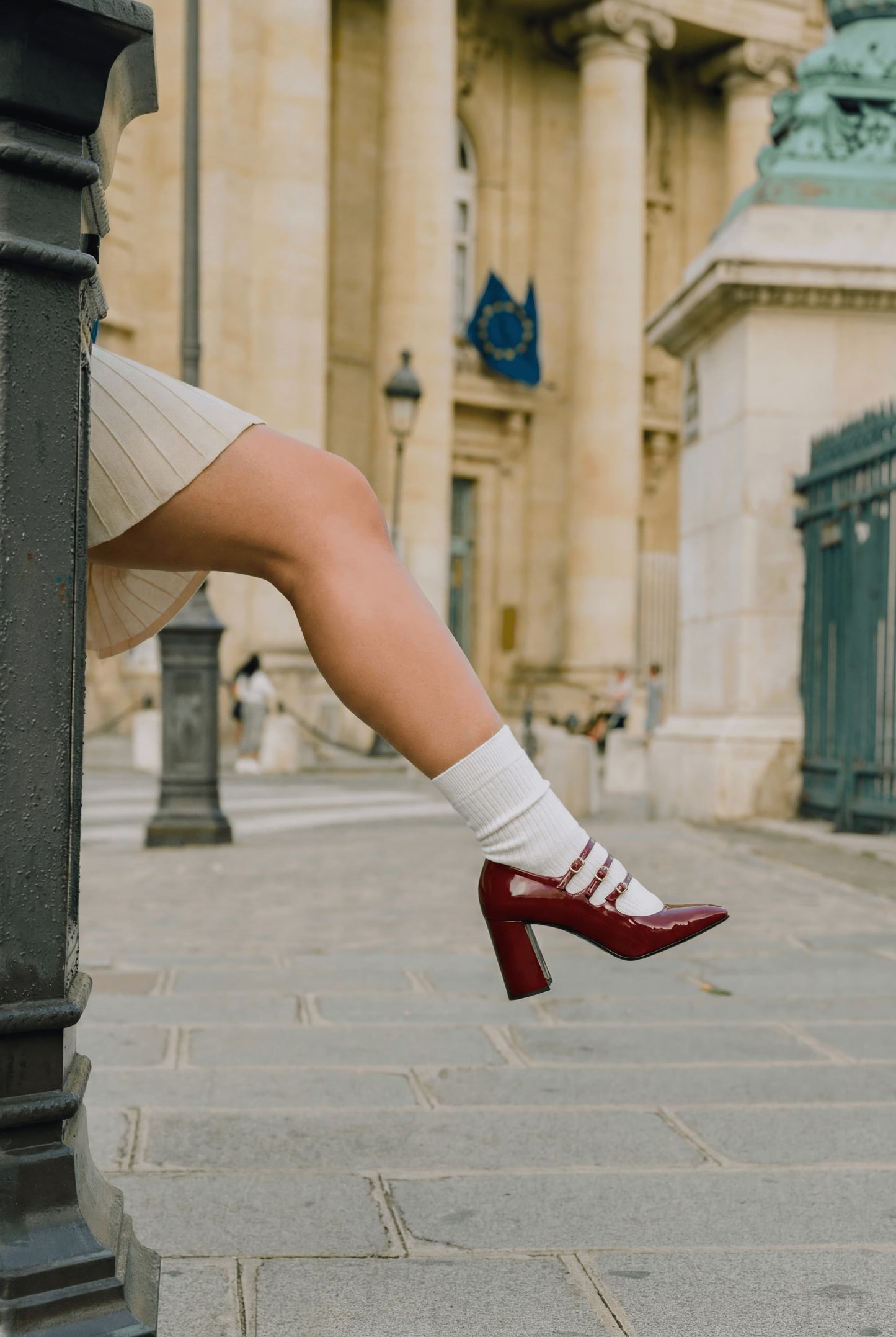 Keel - Escarpins babies cuir verni bordeaux