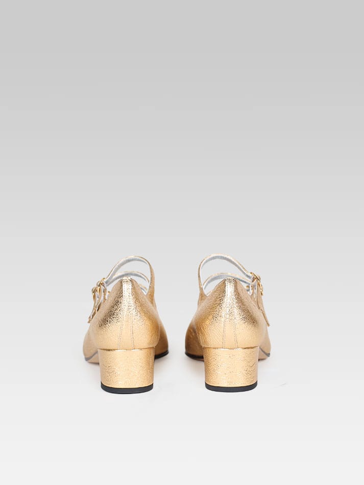Kina - Gold leather Mary Janes - Image number 4