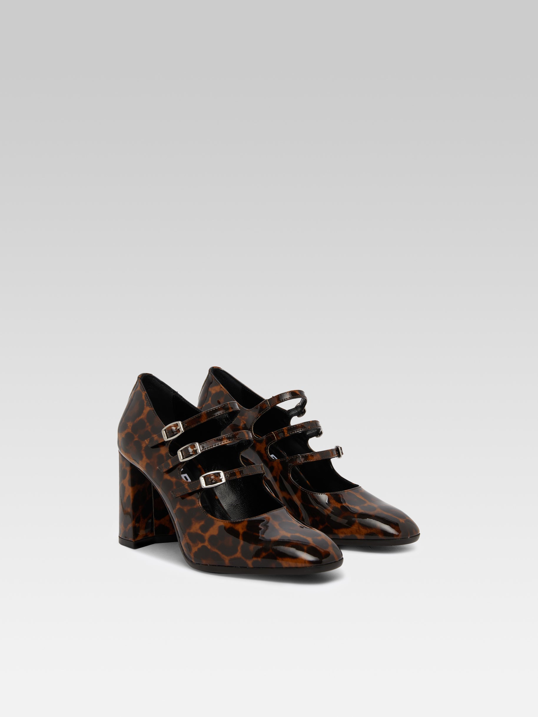 Keel - Escarpins babies cuir verni léopard - Image numéro 2