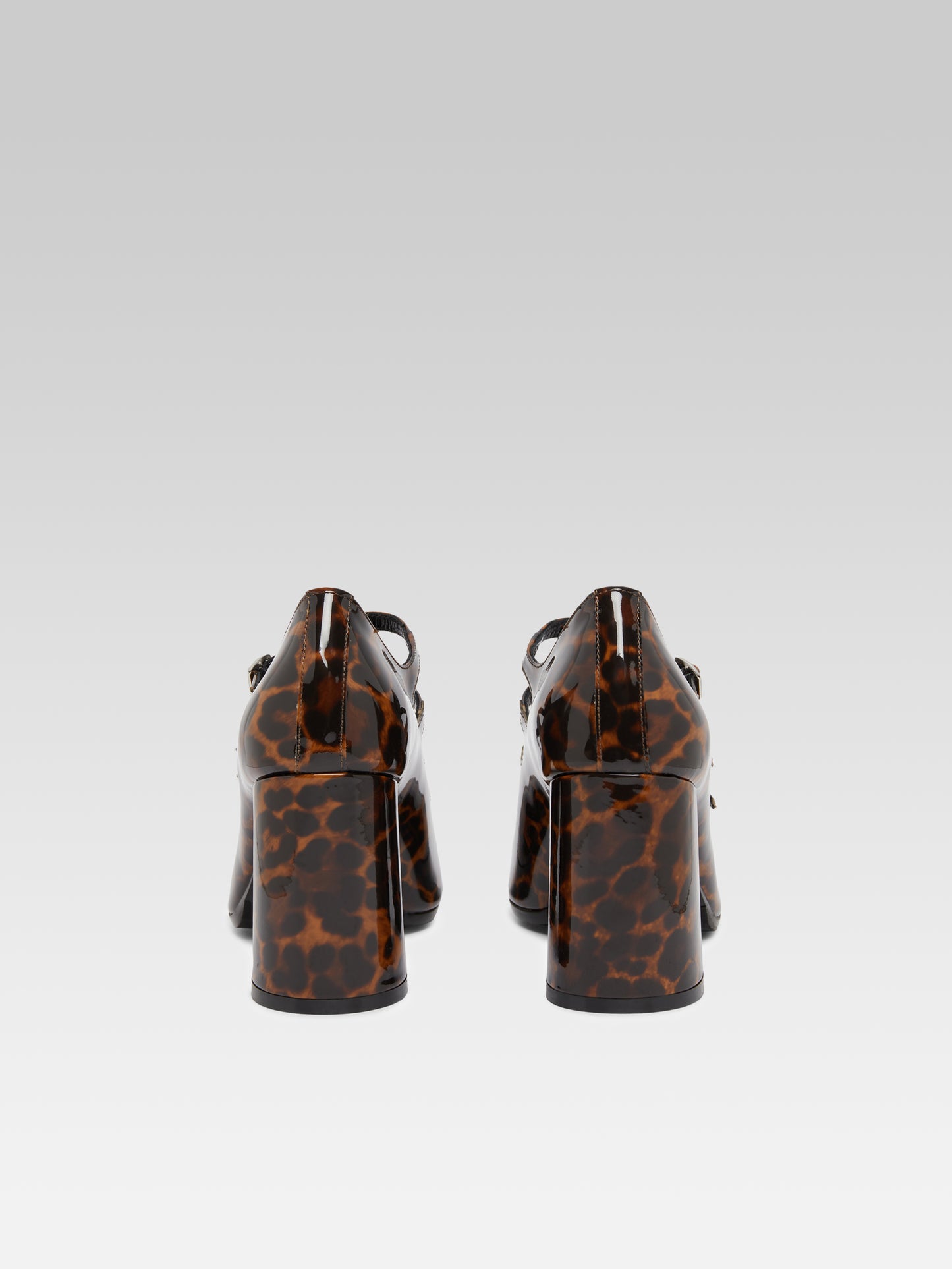 Keel - Escarpins babies cuir verni léopard