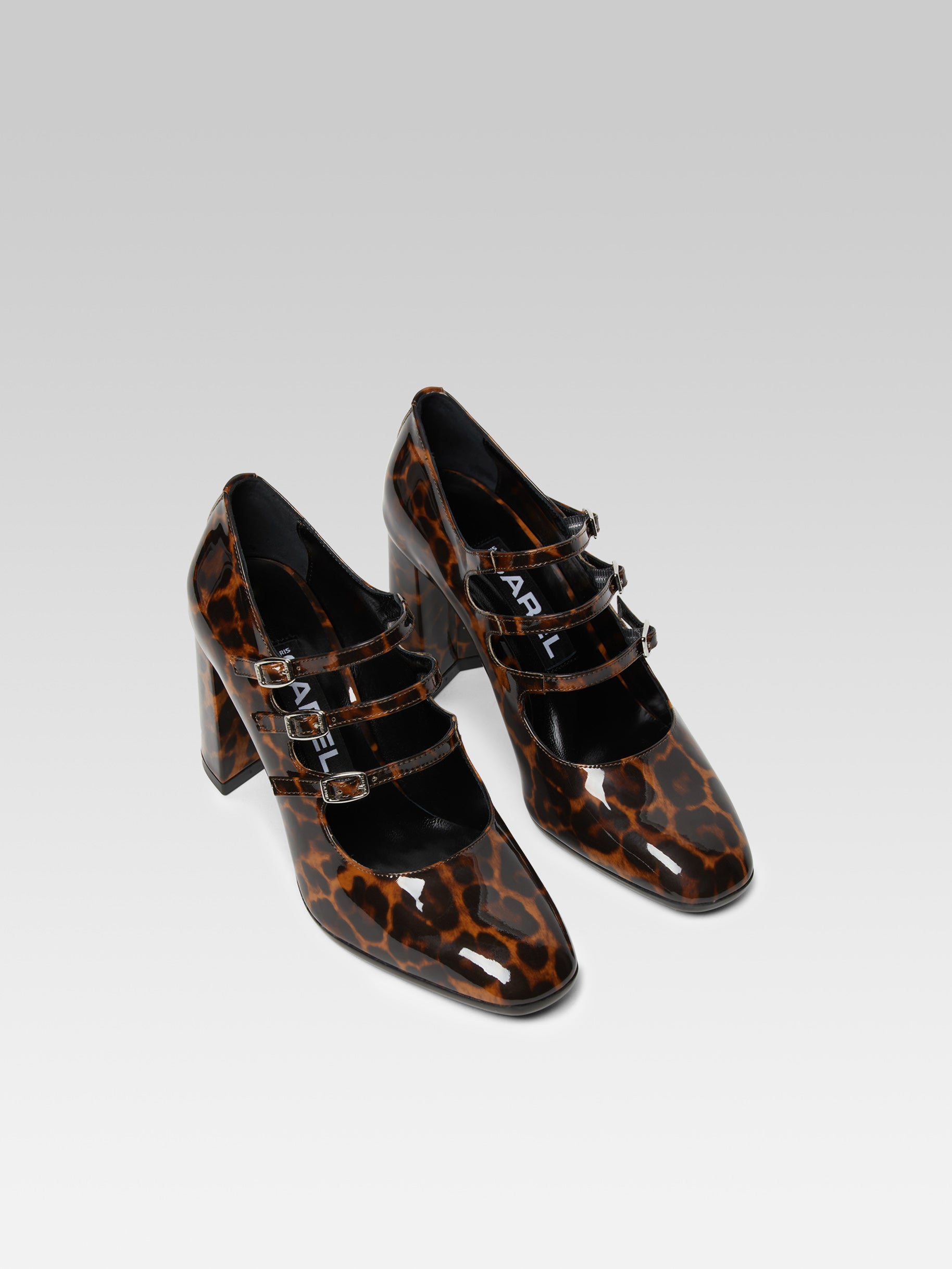Keel - Escarpins babies cuir verni léopard - Image numéro 5