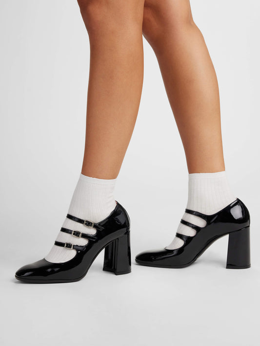 Keel - Escarpins babies cuir verni noir - Image numéro 5