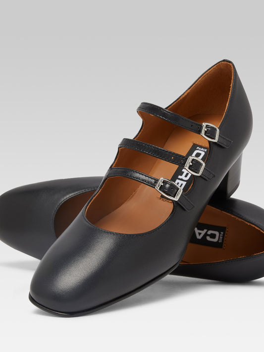 Kina - Escarpins babies cuir noir - Image numéro 2