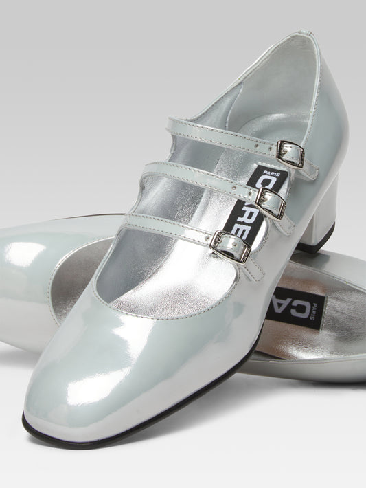 Kina - White reflex patent leather Mary Janes pumps - Image number 2
