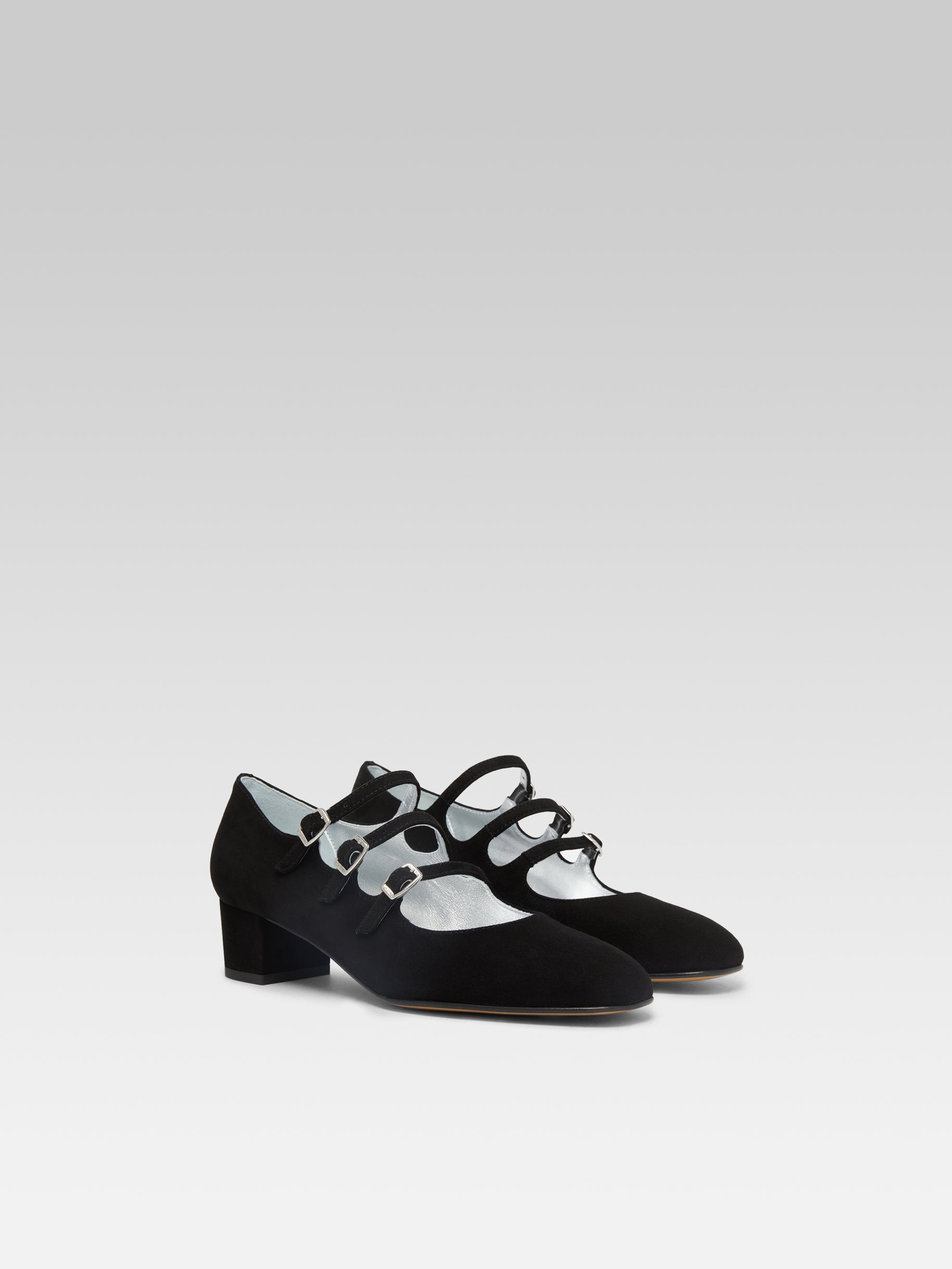 Kina - Escarpins babies cuir velours noir - Image numéro 4