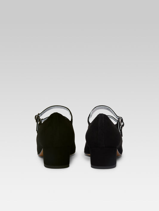 Kina - Escarpins babies cuir velours noir - Image numéro 6