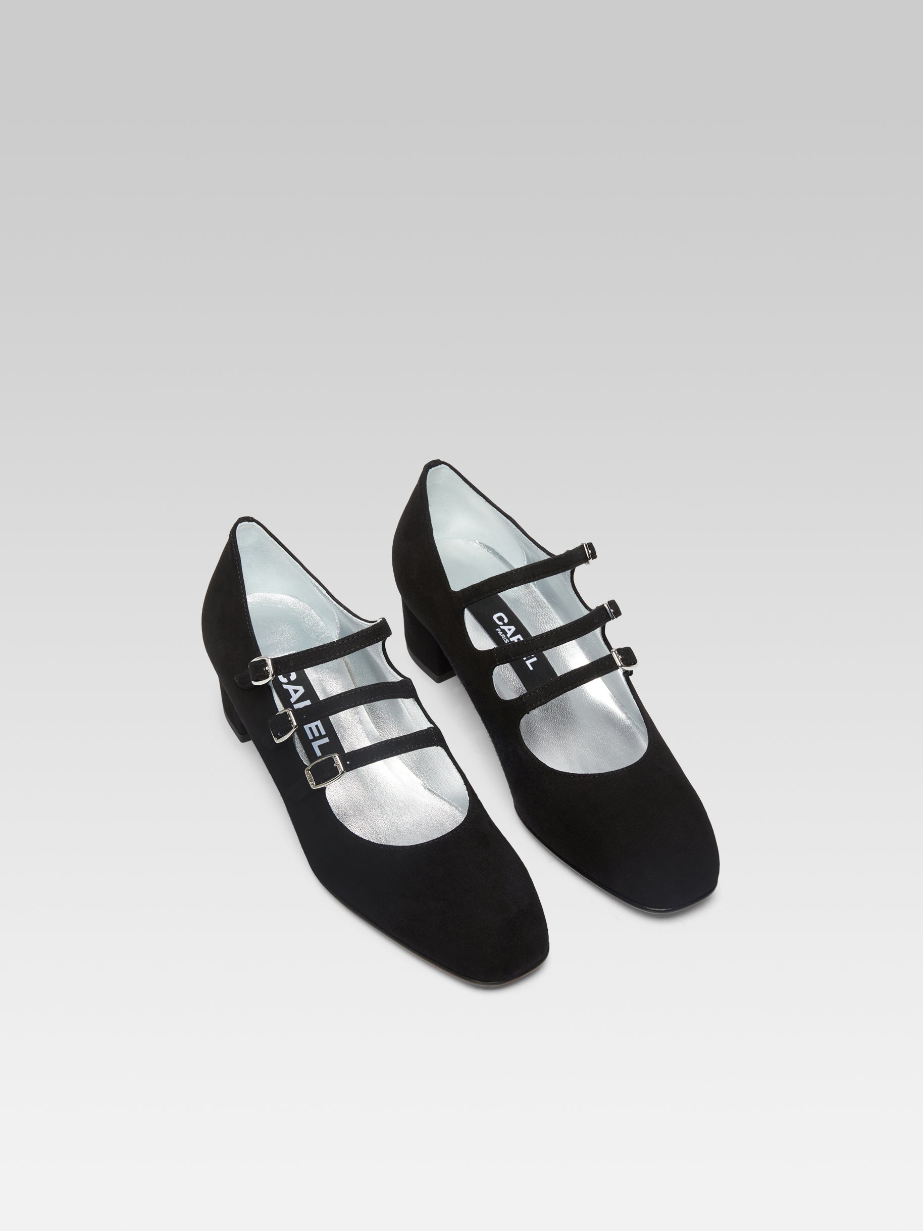 Kina - Escarpins babies cuir velours noir - Image numéro 2