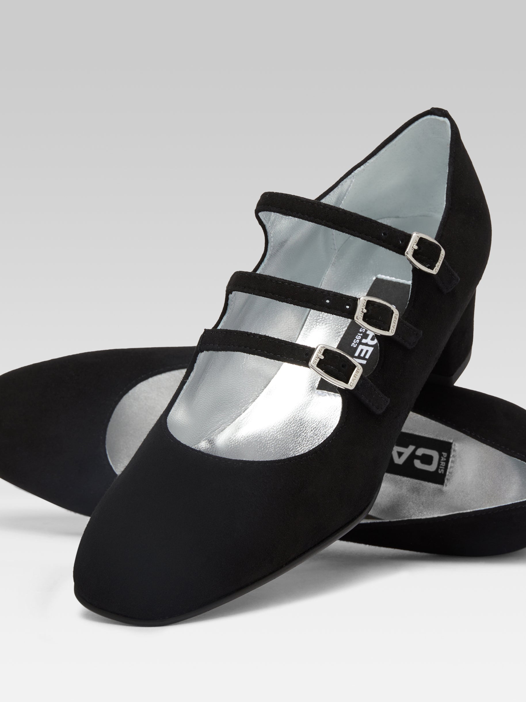 Kina - Escarpins babies cuir velours noir - Image numéro 5
