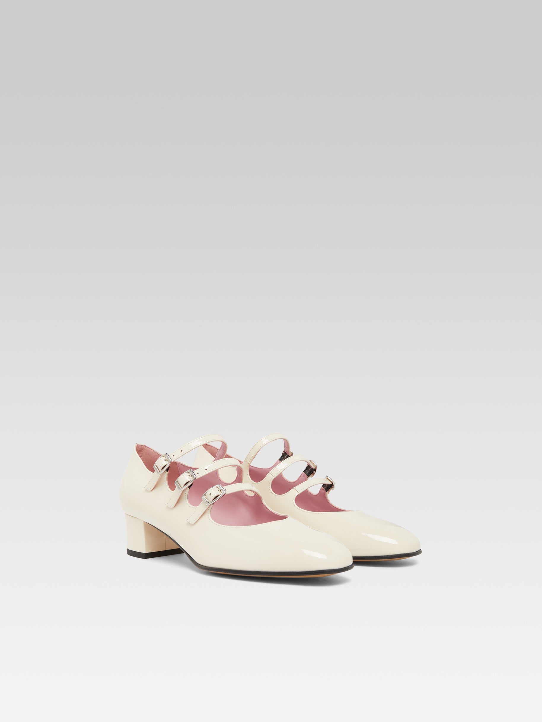 Kina - Ivory upcycled patent leather Mary Janes pumps - Image number 3