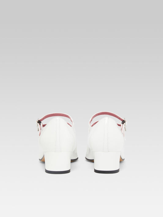 Kina - Escarpins babies cuir verni blanc - Image numéro 7