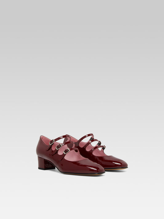 Kina - Escarpins babies cuir verni bordeaux - Image numéro 6