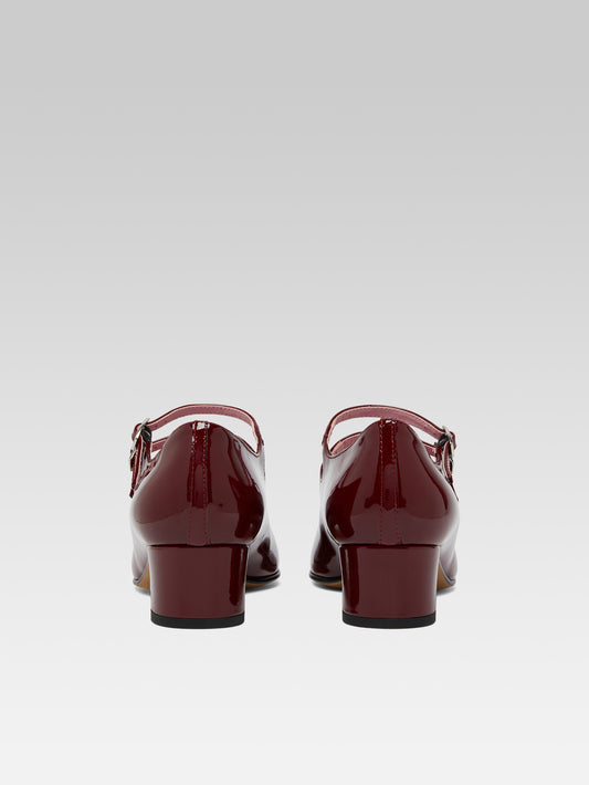 Kina - Escarpins babies cuir verni bordeaux - Image numéro 8