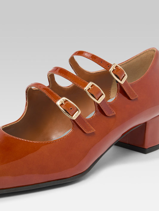 Kina - Caramel patent leather Mary Jane pumps - Image number 4