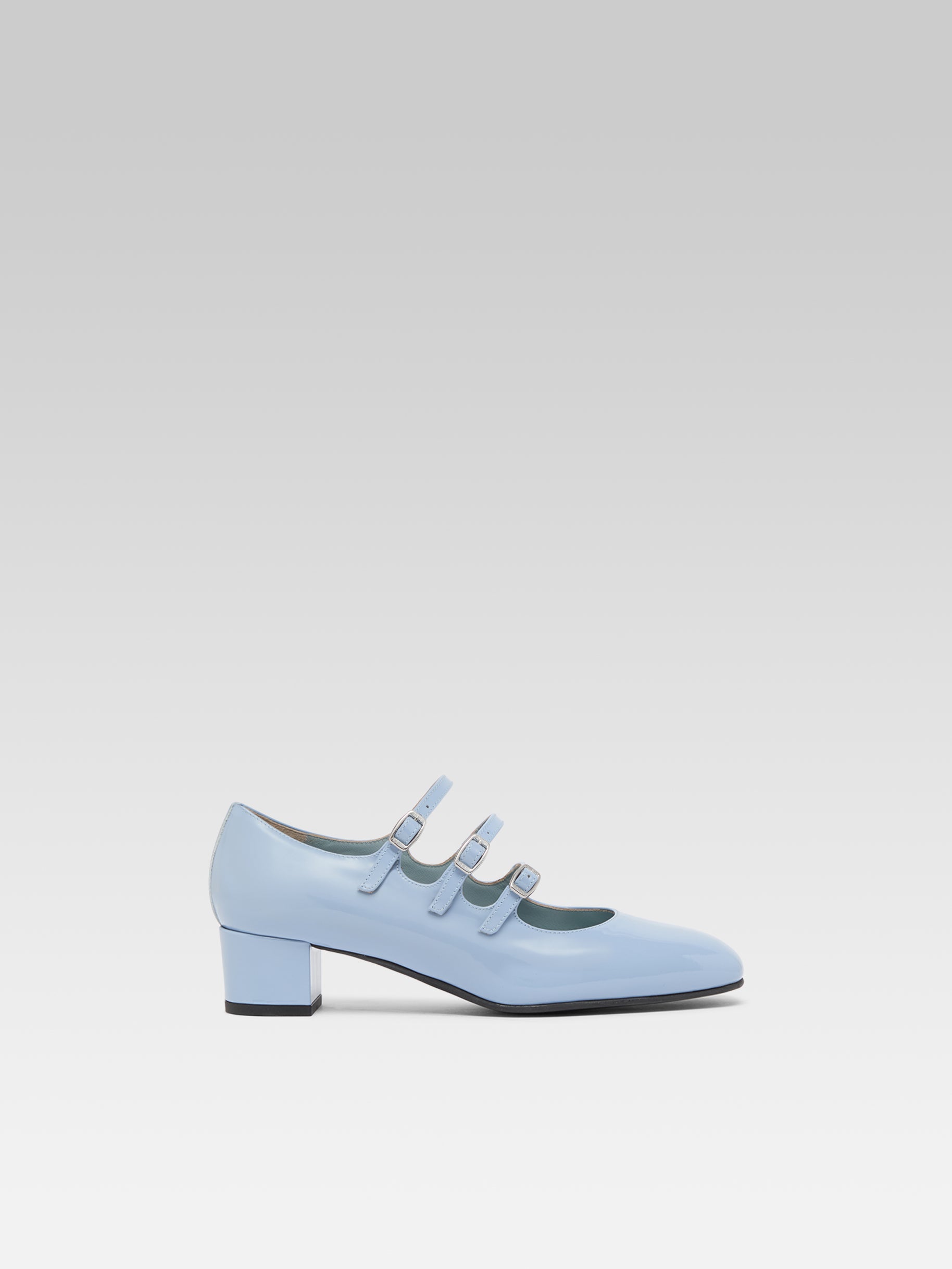 Kina - Escarpins babies cuir verni bleu ciel - Image numéro 1
